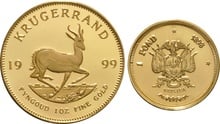1999 Proof Krugerrand Gold Coin Centenary 5 Coin Set with Pond Boxed