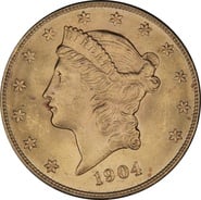 1904 $20 Gold Coin Double Eagle Liberty Head San Francisco NGC MS64