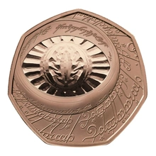 2026 50p Eye of Sauron - 25th anniversary of The Lord of the Rings Proof Gold Coin Boxed