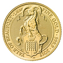 1/4oz Gold Coin, Yale Of Beaufort - Queen's Beast 2019