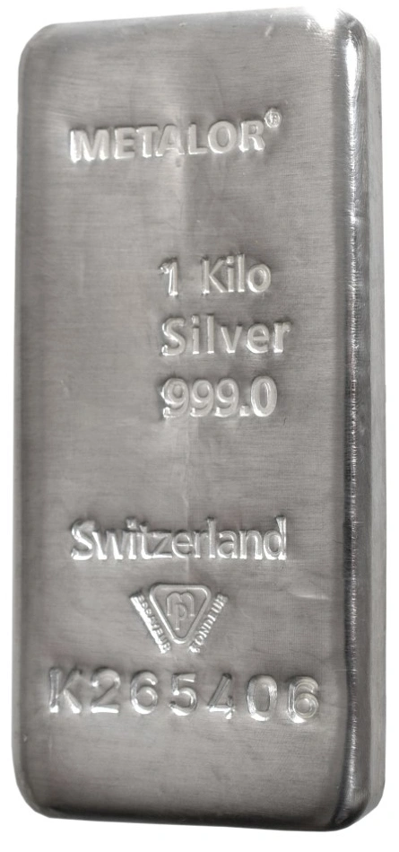 Second Hand 1kg Silver Bar Metalor