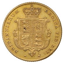 1852 Half Sovereign Victoria Young Head Shield Back - London