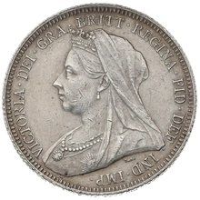 1893 Silver Shilling Coin Victoria