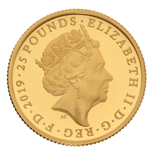 2019 1/4oz Tower of London Crown Jewels Proof Gold Coin Boxed