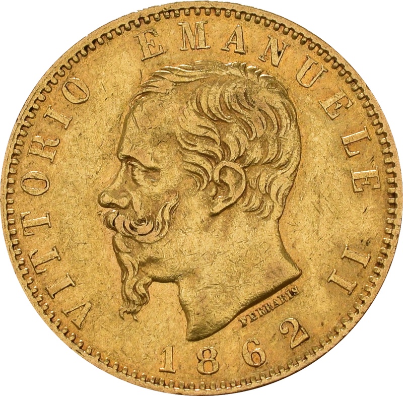 Italian 20 Lire Gold Coin Emanuele II
