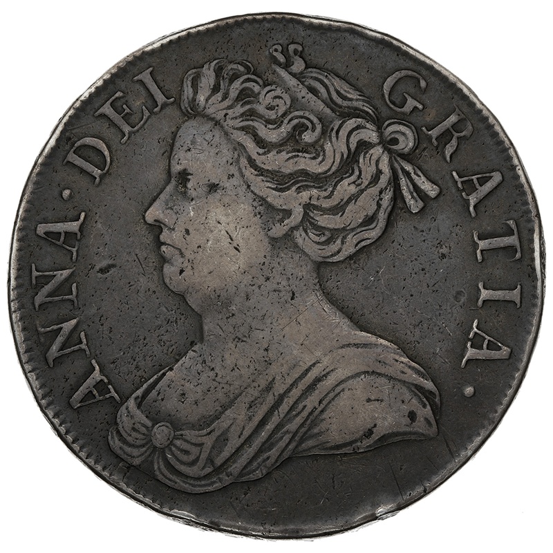 1713 Silver Crown Coin Queen Anne Milled Crown Post Union