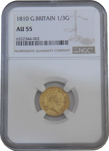 1810 1/3 Guinea Gold Coin George III NGC AU55
