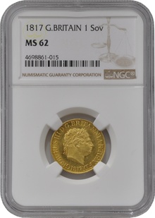 1817 Gold Sovereign Coin George III NGC MS62