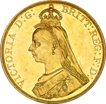 1887 Gold £5 Coin Queen Victoria Jubilee NGC MS61