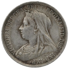 1894 Silver Shilling Coin Queen Victoria