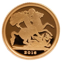2016 Proof Gold Quarter Sovereign Butler Effigy