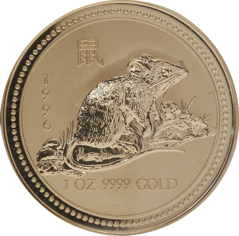 1996 Year of the Rat Gold Coin 1oz Perth Mint Australian Lunar Series