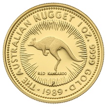 1989 Proof Australian Kangaroo Gold Nugget Coin 1oz