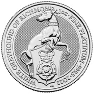2022 1oz White Greyhound of Richmond Platinum Coin Queen's Beasts