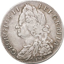 Silver Half Crown Coin George II Lima Good Fine
