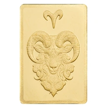 0.5g Gold Bar PAMP Zodiac Aries Minted