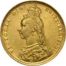 1893 Gold Sovereign Coin Queen Victoria Jubilee Head Sydney