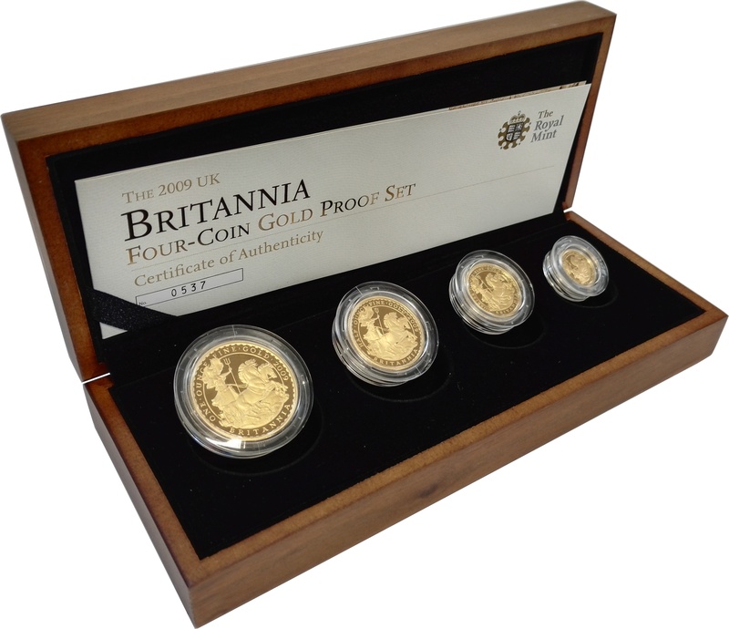 2009 Proof Britannia Gold 4-Coin Set Boxed