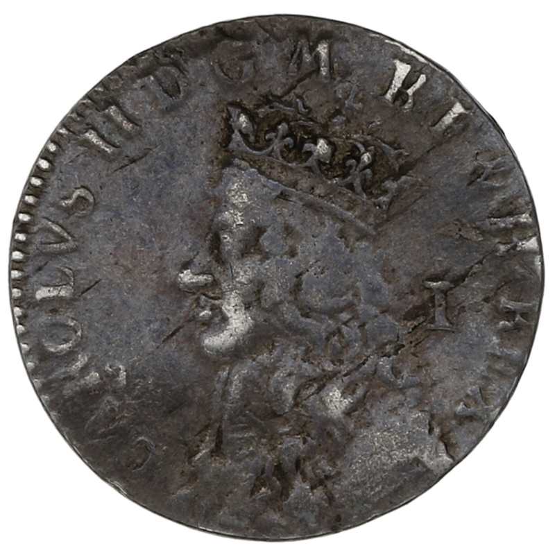 1660 Charles II Silver Penny Hammered Undated