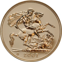2001 Gold £5 Coin Brilliant Uncirculated Boxed
