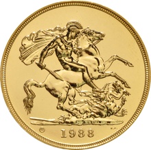 1988 Gold £5 Coin Brilliant Uncirculated Boxed