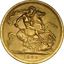 1968 Gold Sovereign Coin Elizabeth II Young Head