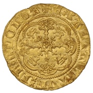 1361-9 Edward III Hammered Gold Quarter Noble mm Cross Potent