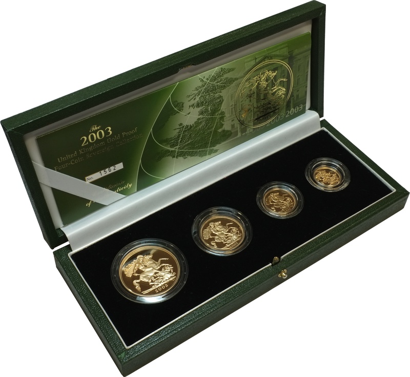2003 Gold Proof Sovereign Four Coin Set Boxed