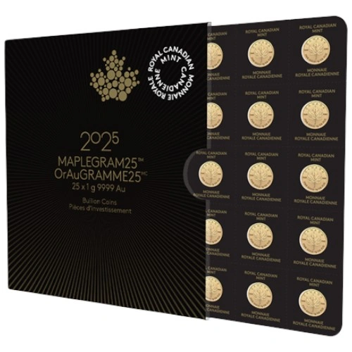 2025 MapleGram 25 x 1g Gold Coins