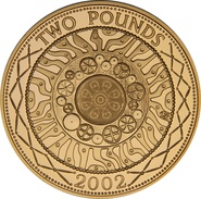 2002 £2 Two Pound Proof Gold Coin (Double Sovereign) Technologies