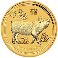 2019 Year of the Pig Gold Coin 1/4oz Perth Mint Australian Lunar Series