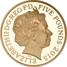 2015 Proof Gold Crown £5 Coin 50th Anniversary of the Death of Sir Winston Churchill Boxed