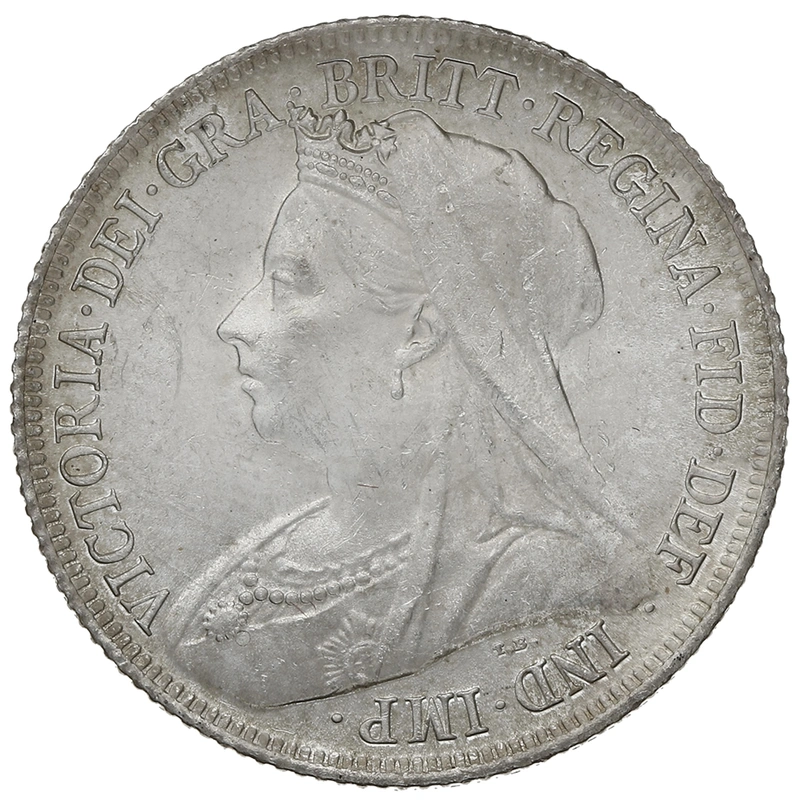 1901 Silver Shilling Coin Queen Victoria