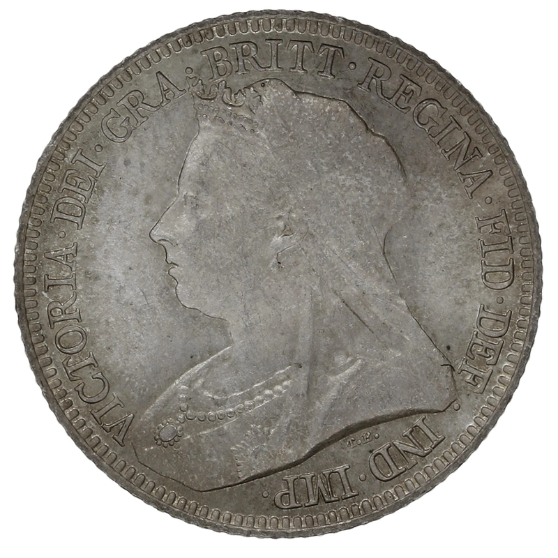 1893 Silver Sixpence Coin Queen Victoria