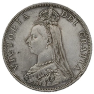 1888 Double Florin Silver Coin Queen Victoria