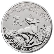 2020 Year of the Rat Silver Coin 1oz Royal Mint Lunar Series