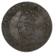 1638-1639 Silver Sixpence Coin Charles I Anchor