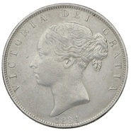 1884 Silver Half Crown Coin Queen Victoria