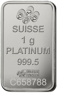 1g Platinum Bar PAMP Lady Fortuna Minted