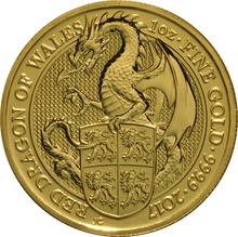 2017 1oz Gold Coin, Red Dragon - Queen's Beast