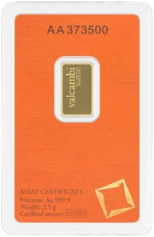 2.5g Gold Bar Valcambi