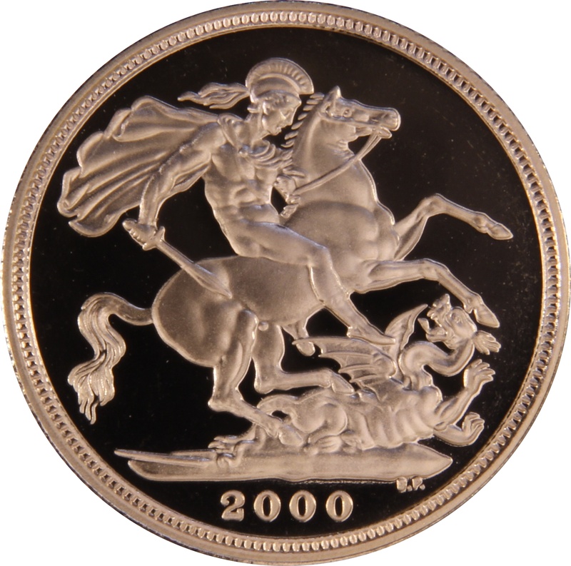 2000 Proof Gold Sovereign Coin Elizabeth II Fourth Head