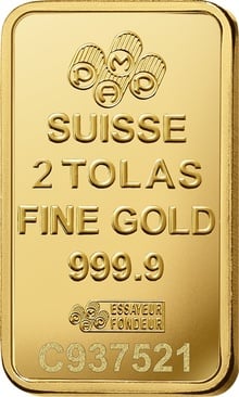 PAMP Lady Fortuna 2 Tola Gold Bar