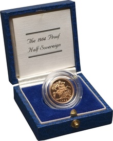 1984 Gold Proof Half Sovereign Boxed