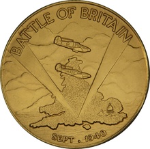 1965 Battle of Britain 25th Anniversary Gold Medal TKS 1.5" Boxed