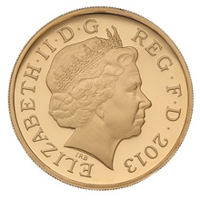2013 Proof Gold £1 Pound Coin England Floral