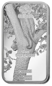 1oz Silver Bar 2022 Year of the Tiger PAMP