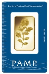 1oz Gold Bar PAMP Rosa Minted Gift Boxed