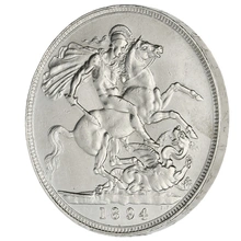 1894 Silver Crown Coin Queen Victoria LVI