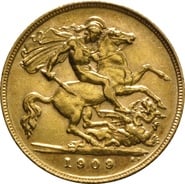 1909 Gold Half Sovereign Edward VII